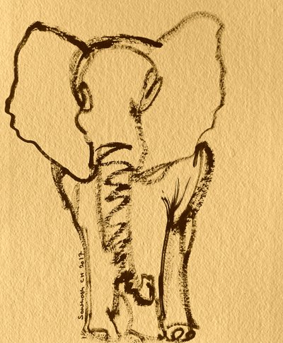 Esboço de uma cria de elefante de Santhosh ch