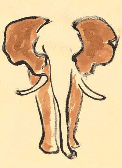 Retrato de elefante castanho de Santhosh ch