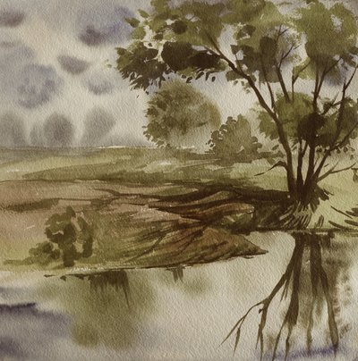 Reflexo no rio sereno de Santhosh ch