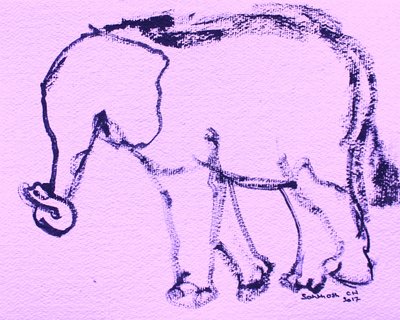 Desenho de um elefante curioso de Santhosh ch