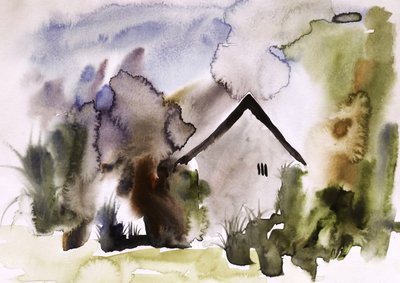Casa de aquarela de sonho de Santhosh ch