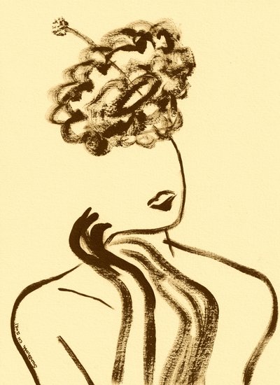 Elegante perfil de mulher de cabelo encaracolado de Santhosh ch