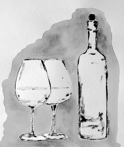 Elegante natureza-morta com vinho de Santhosh ch