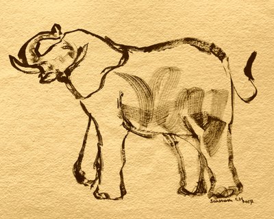 Desenho expressivo de elefante de Santhosh ch