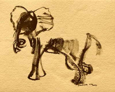 Desenho expressivo de elefante de Santhosh ch
