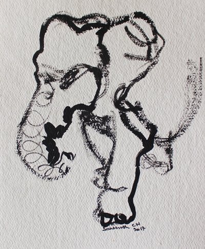 Desenho linear expressivo de Santhosh ch