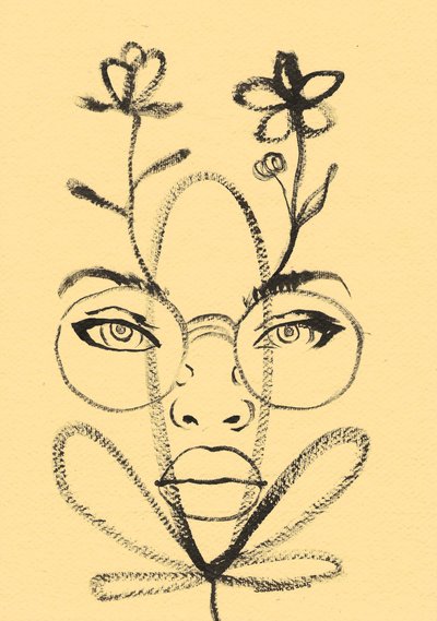 Desenho de um rosto floral de Santhosh ch