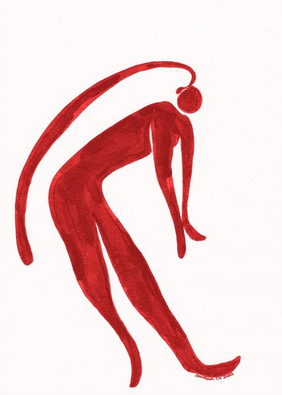 Bailarina vermelha fluida de Santhosh ch