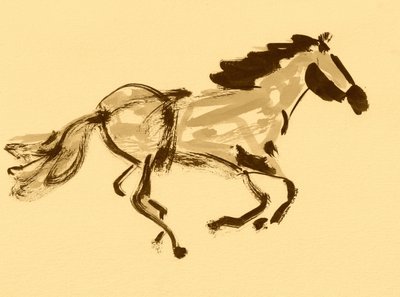 Cavalo sépia a galope de Santhosh ch