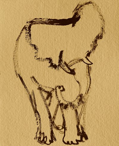Elefante gentil a tinta de Santhosh ch