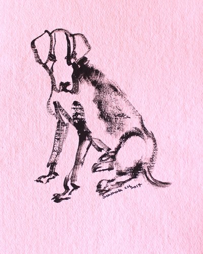 Esboço de cão a tinta de Santhosh ch