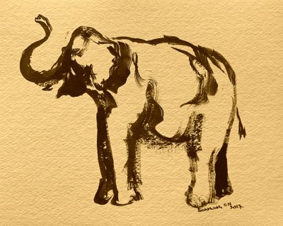 Esboço de elefante majestoso de Santhosh ch