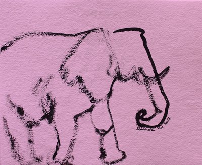 Elefante rosa minimalista de Santhosh ch