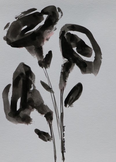 Flores minimalistas a tinta de Santhosh ch