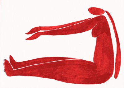 Figura de ioga vermelha minimalista de Santhosh ch