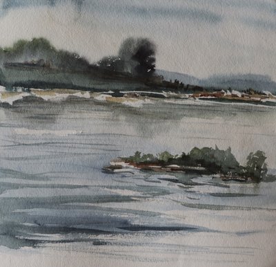 Paisagem do Rio Misty de Santhosh ch