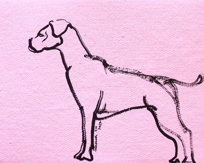 Arte linear de boxer cor-de-rosa de Santhosh ch