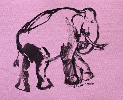 Pincelada de elefante cor-de-rosa de Santhosh ch
