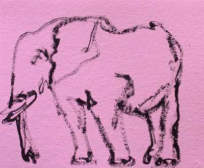 Esboço de elefante cor-de-rosa de Santhosh ch