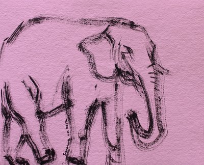 Esboço de elefante cor-de-rosa de Santhosh ch