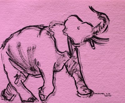 Esboço de elefante cor-de-rosa de Santhosh ch