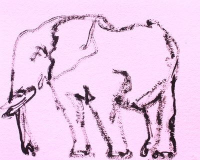 Esboço de um elefante cor-de-rosa de Santhosh ch