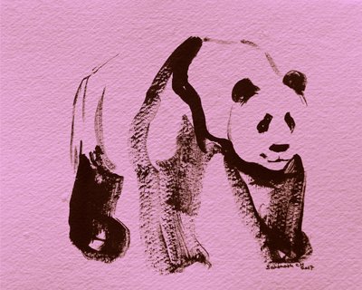 Pinceladas de panda cor-de-rosa de Santhosh ch