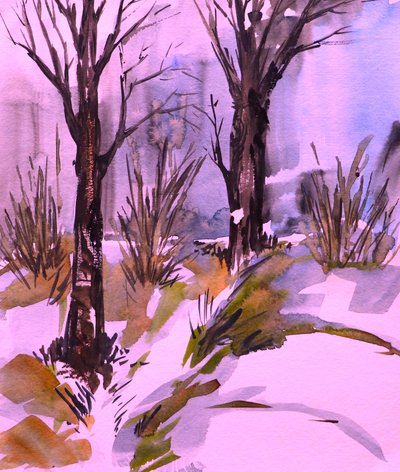 Bosque de Inverno Cor-de-rosa de Santhosh ch
