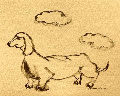 Esboço brincalhão de cão-salsicha de Santhosh ch