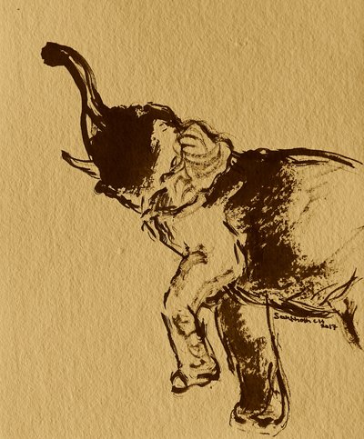 Poderoso elefante a erguer-se de Santhosh ch