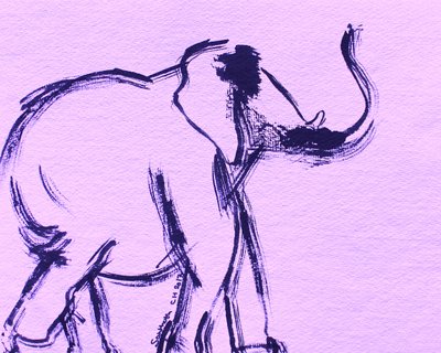 Esboço de elefante roxo de Santhosh ch