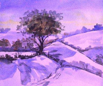 Paisagem de Inverno Roxa de Santhosh ch