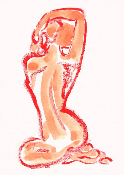 Estudo de uma figura sensual em vermelho de Santhosh ch
