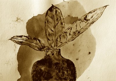 Natureza-morta botânica em sépia de Santhosh ch