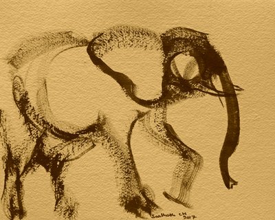 Gesto de elefante em sépia de Santhosh ch