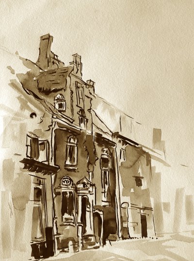 Edifício urbano sépia vintage de Santhosh ch