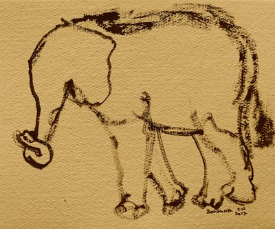 Esboço de um elefante a caminhar de Santhosh ch