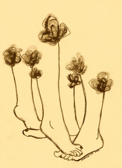 Flores caprichosas em forma de pés de Santhosh ch