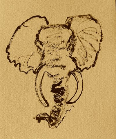 Esboço de um elefante selvagem de Santhosh ch