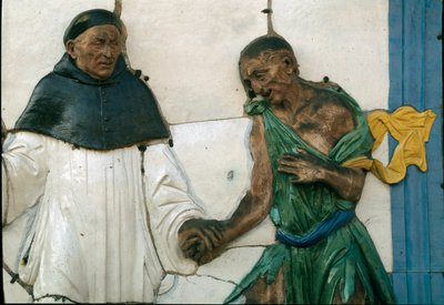 As sete obras de misericórdia, alimentando os famintos de Santi Buglioni