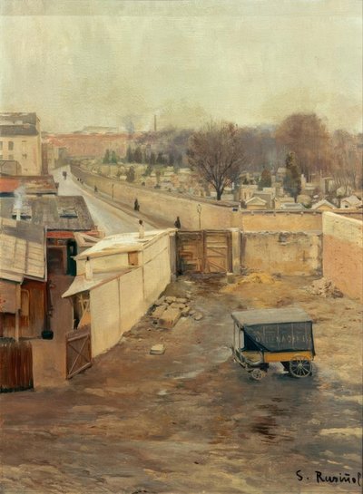Vista do Cemitério de Montmartre de Santiago Rusiñol