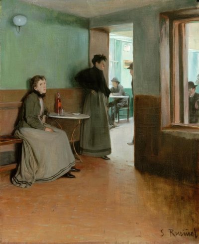 Aquário (interior de um café) de Santiago Rusiñol