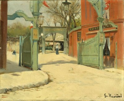 Entrada para o parque do Moulin de la Galette de Santiago Rusiñol