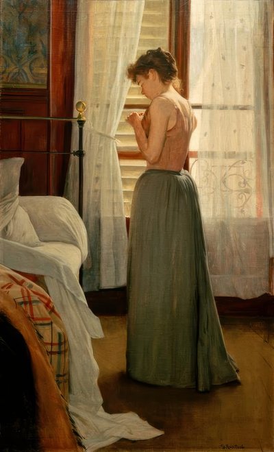 Interior com mulher de Santiago Rusiñol