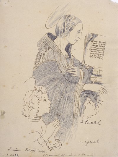 A Virgem da &39;Visão de São Bernardo&39; de Filippo Lippi de Santiago Rusiñol