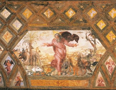 Criação dos animais de Sanzio of Urbino (workshop) Raphael