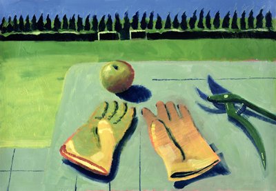 Um dia no pomar (óleo no cartão) de Sara Hayward