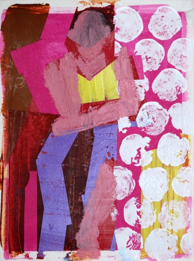 Elle #1, 2020 (acrílico sobre papel) de Sara Hayward
