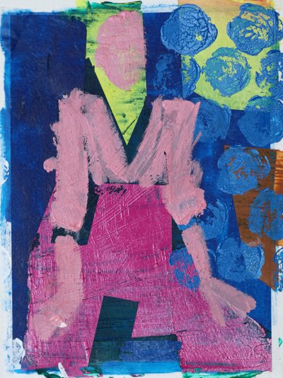 Elle #2, 2020 (acrílico sobre papel) de Sara Hayward