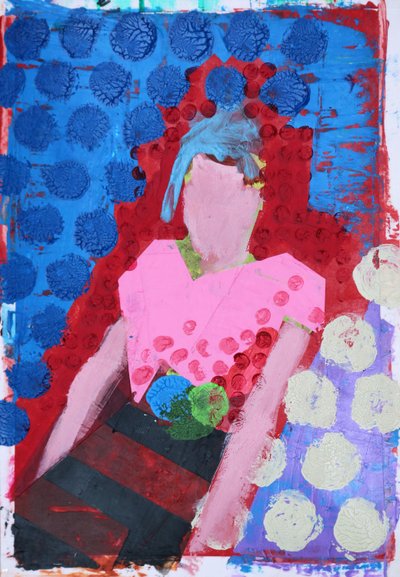 Elle #8, 2020 (acrílico sobre papel) de Sara Hayward